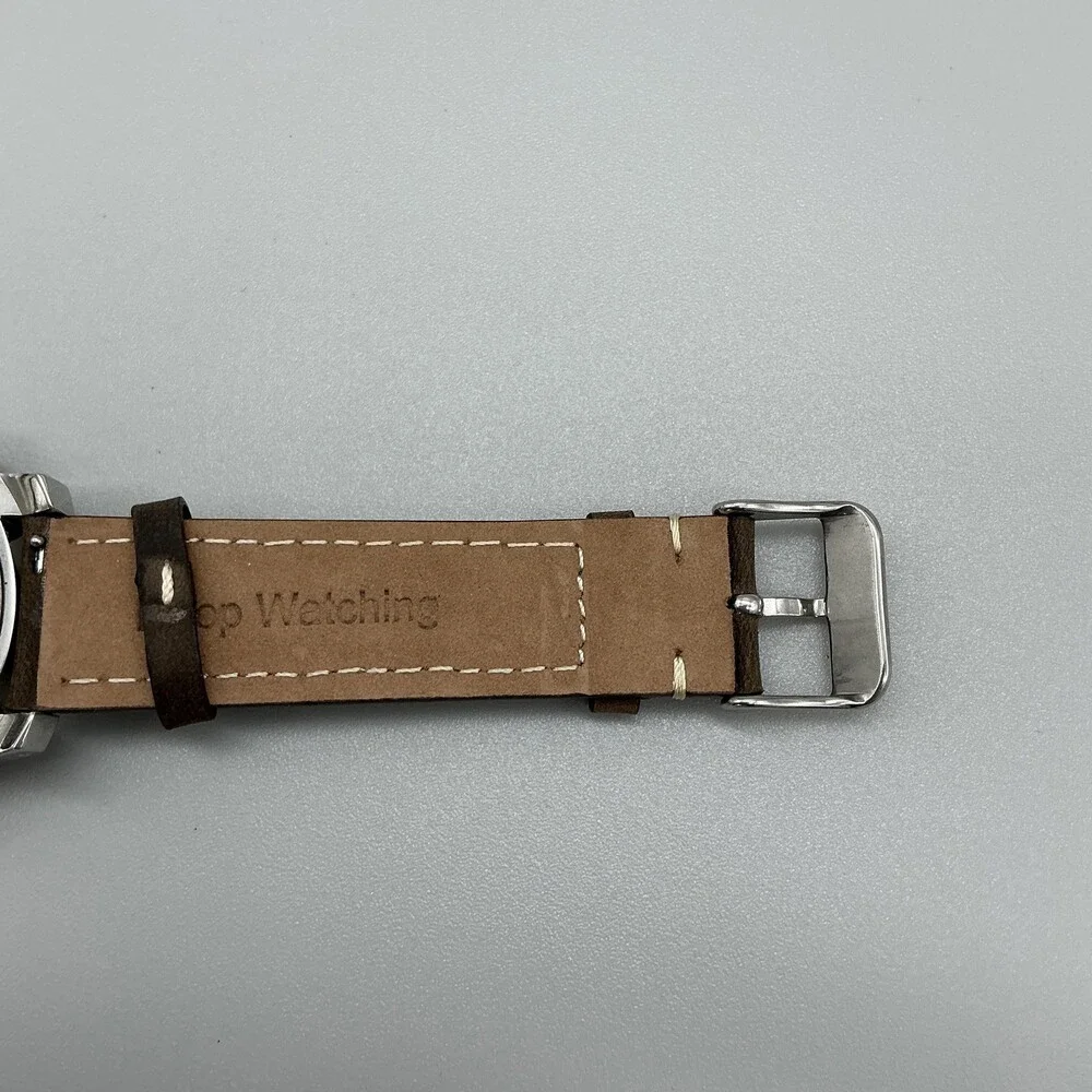 Fossil PR-5164 Mens Watch 43mm Backlight Date Brown Leather New Battery